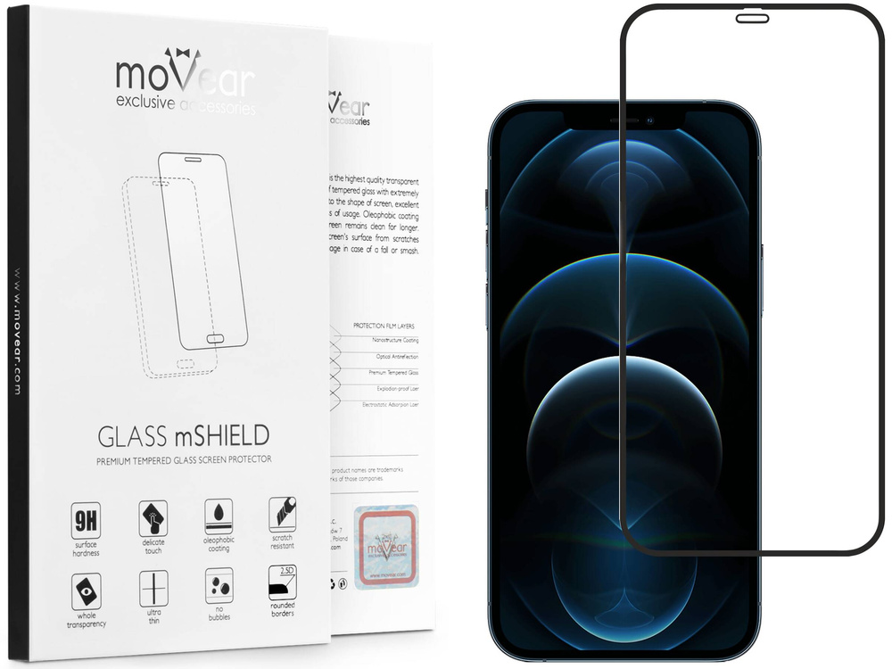 moVear GLASS mSHIELD 2.5D MAX MATT für Apple iPhone 12 Pro Max (6.7") (Handyhülle freundlich, Antireflex)