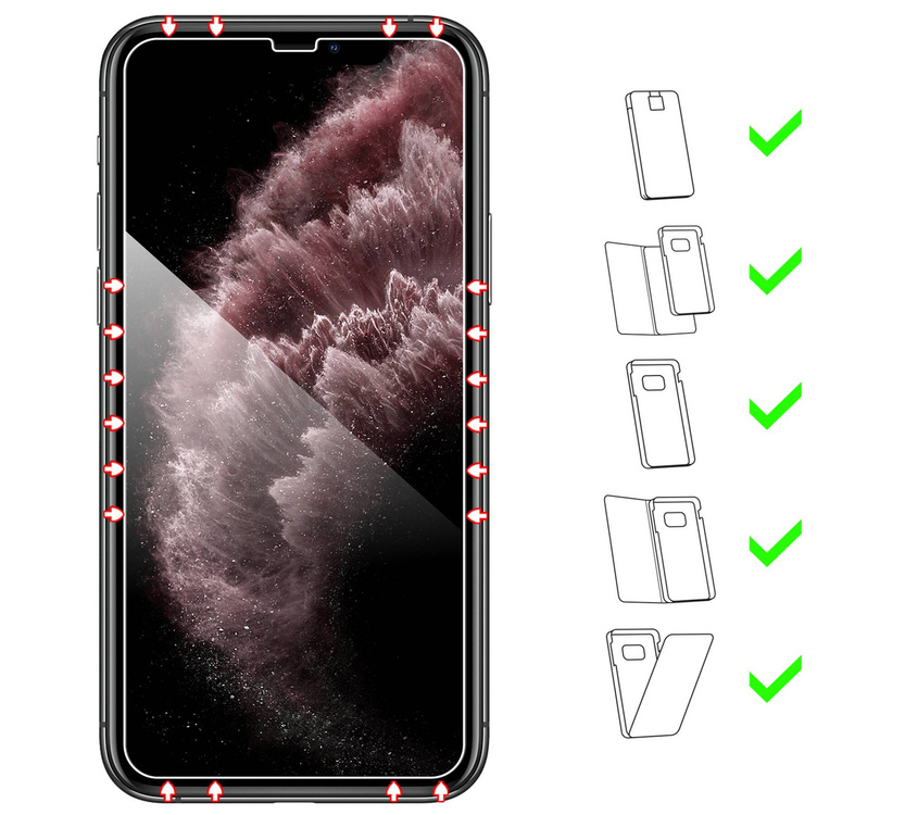 2 pcs. | moVear GLASS mSHIELD 2.5D for Apple iPhone 11 Pro Max / Xs Max (6.5") (case friendly)