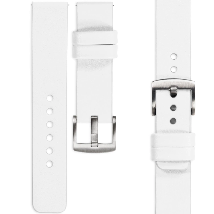 moVear Prestige S1 20mm Lederarmband für Amzfit GTS / Bip / Zeep Weiß [Schließe nach Wahl]