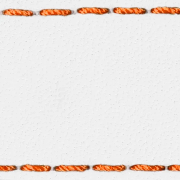 Gurt C1 24mm | Weiß / Dunkelorange Thread | Lederteile ohne Schnalle