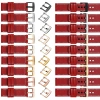 moVear Prestige C1 26mm Uhrenarmband aus Leder | Scharlachrot, Scharlachrot Nähte [Größen XS-XXL und Schnalle zur Auswahl]