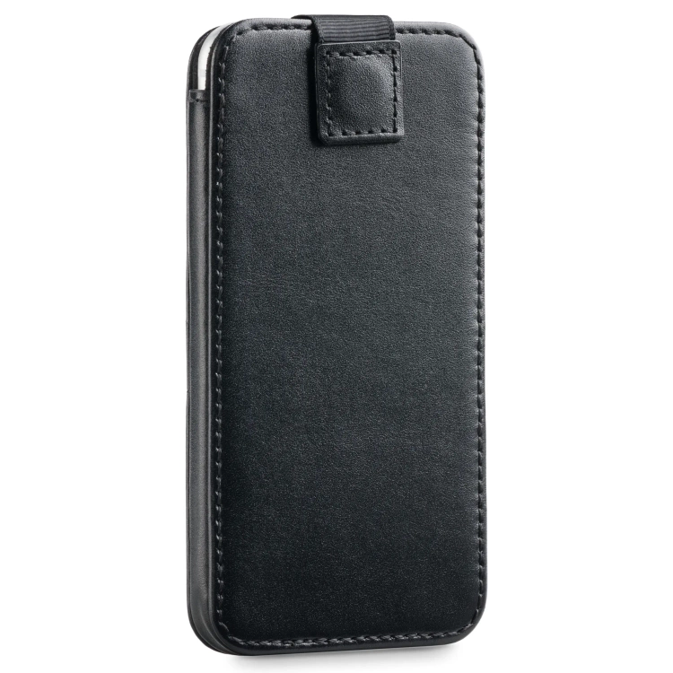 moVear pocketCase C+ Slide in leather Bag Pouch for Smartfon rozmiar S (ok 141 x 68 x 8mm) | Smooth leather (Black)