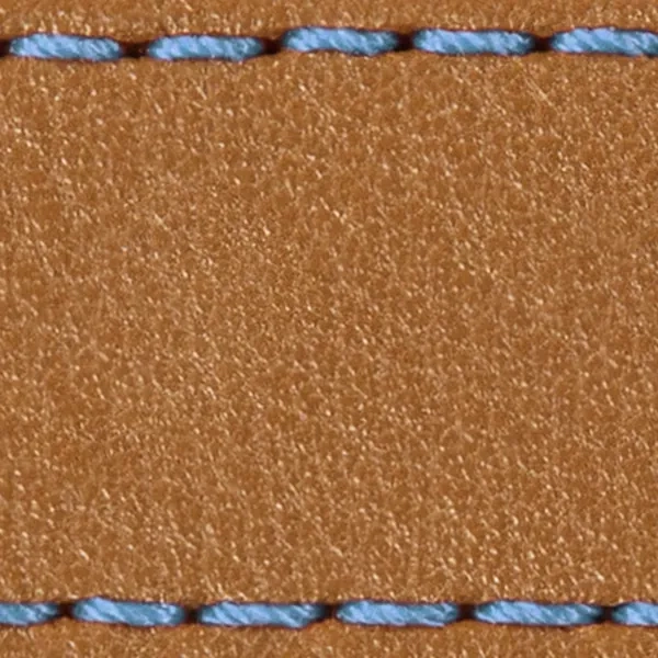 Watch strap pad W1 20mm | Light brown / Sky blue thread