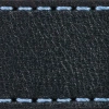 Gurt C1 24mm | Schwarz / Himmelblau Thread | Lederteile ohne Schnalle