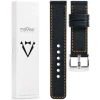 moVear Prestige C1 26mm leather watch strap | Black, Black stitching [sizes XS-XXL and buckle to choose from]