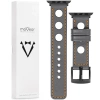 moVear Prestige R1 22mm Gray Leather strap for Apple Watch 10 / 9 / 8 / 7 / 6 / 5 / 4 / SE (42/41/40mm) | Gray stitching [sizes XS-XXL and buckle to choose from]