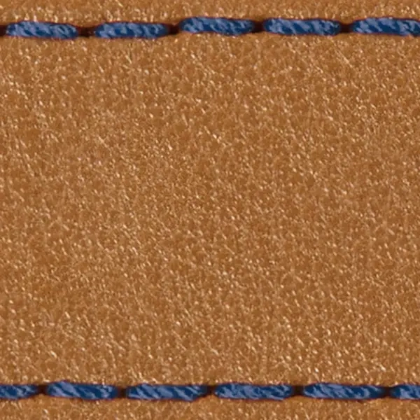Gurt C1 18mm | Hellbraun / Navy blau Thread | Lederteile ohne Schnalle