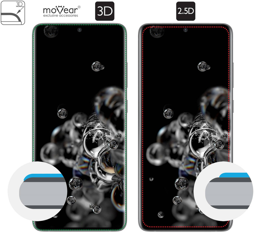 moVear GLASS mSHIELD 3D für Samsung Galaxy S20 Ultra (6.9") (Vollbildschutz)