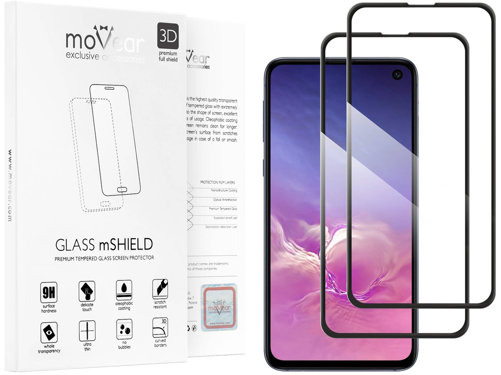 2 pcs. | moVear GLASS mSHIELD 3D for Samsung Galaxy S10e (5.8") (full screen protection)