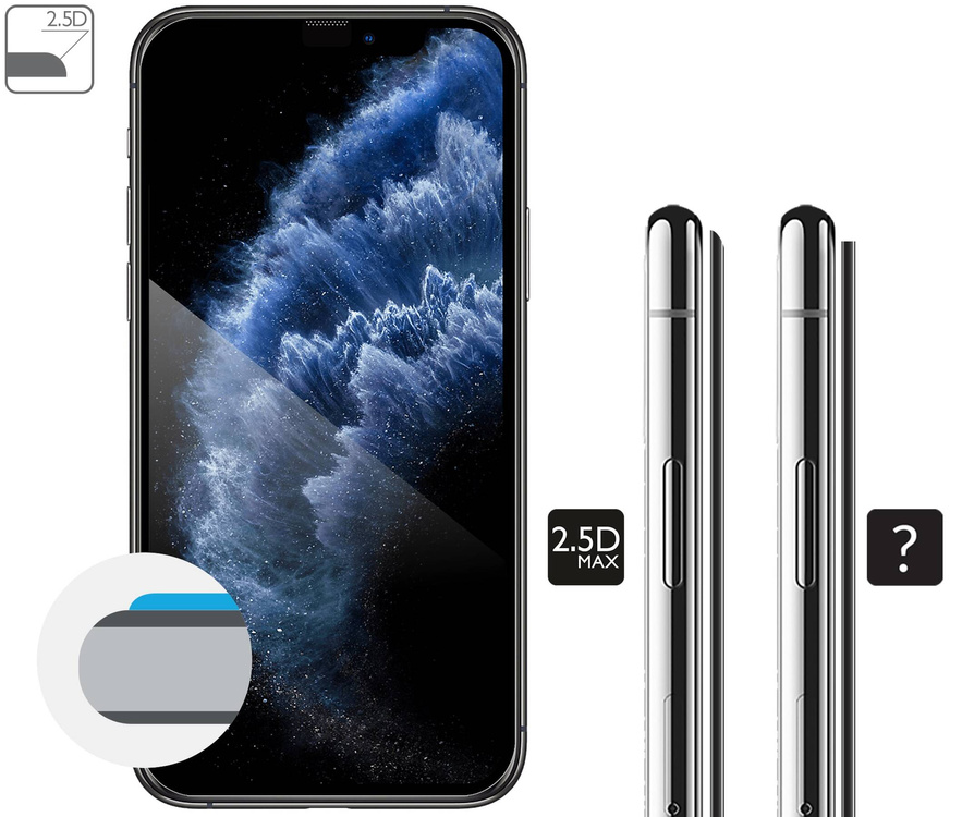 2 Stk. | moVear mBOX GLASS mSHIELD 2.5D MAX für Apple iPhone 11 Pro / Xs / X (5.8") (einfache Installation)