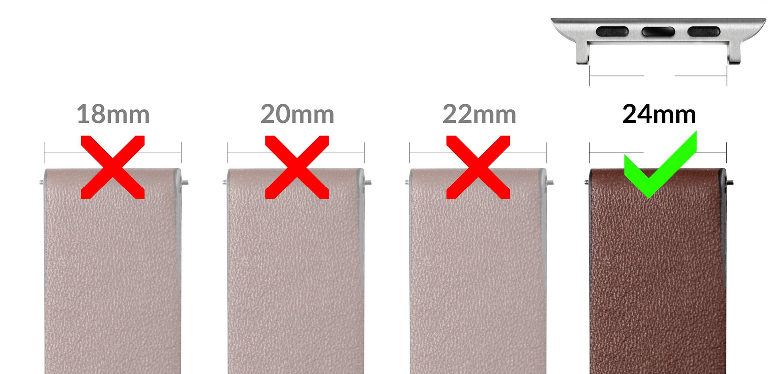 moVear | 24mm Uhrenarmbandadapter für Apple Watch 9/8/7/6/SE/5/4/3/2/1 (45/44/42mm) & Ultra (49mm) | Silber Rostfreier Stahl