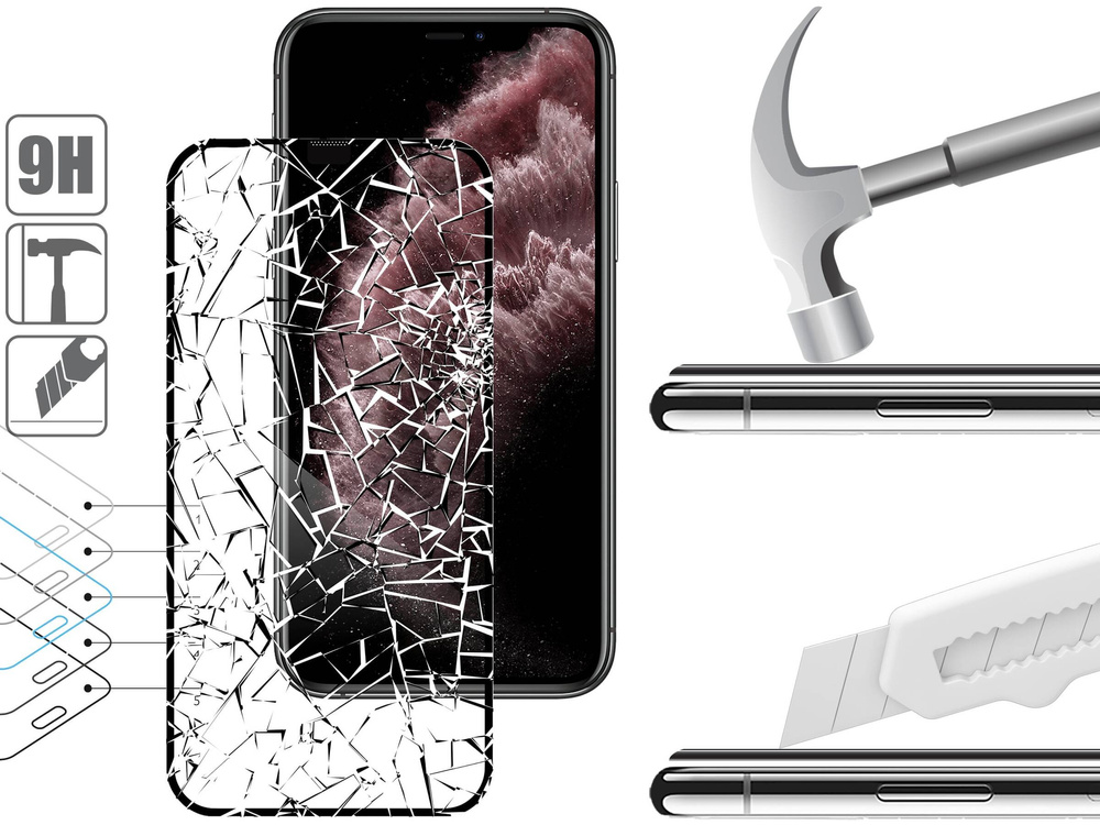 2 Stk. | moVear mBOX GLASS mSHIELD 2.5D MAX für Apple iPhone 11 Pro Max / Xs Max (6.5") (einfache Installation)