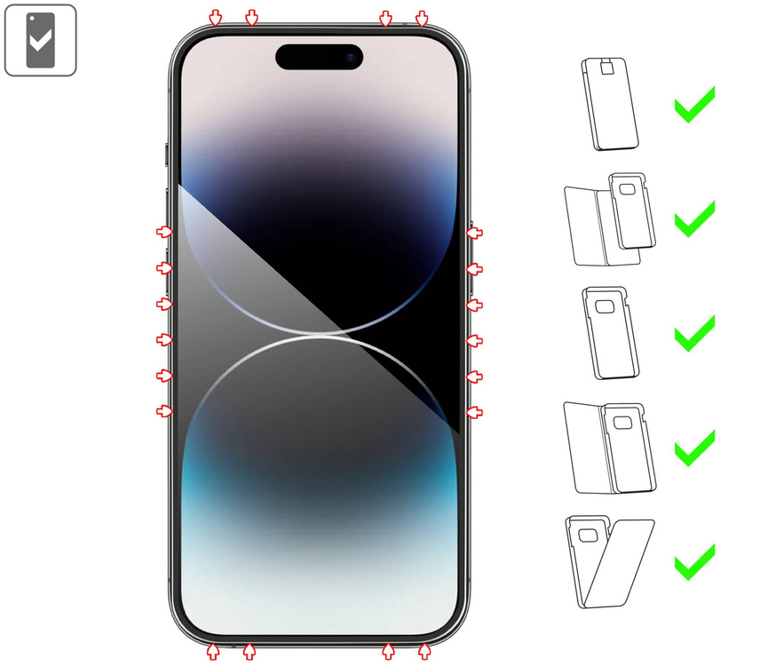 moVear GLASS mSHIELD 3D PRO-E für Apple iPhone 14 Pro (6.1") (Handyhülle freundlich)