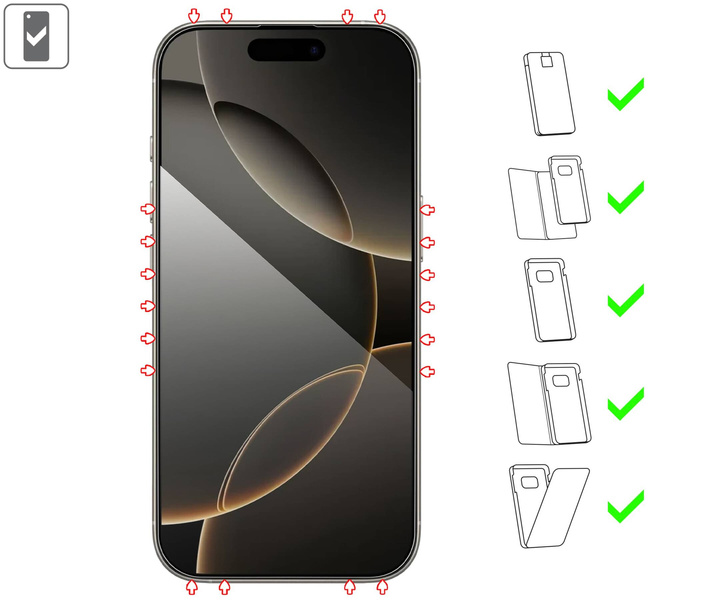 moVear mBOX GLASS mSHIELD 2.5D MAX privacy for Apple iPhone 16 Pro (6.3") (Anti spy, with Applicator)