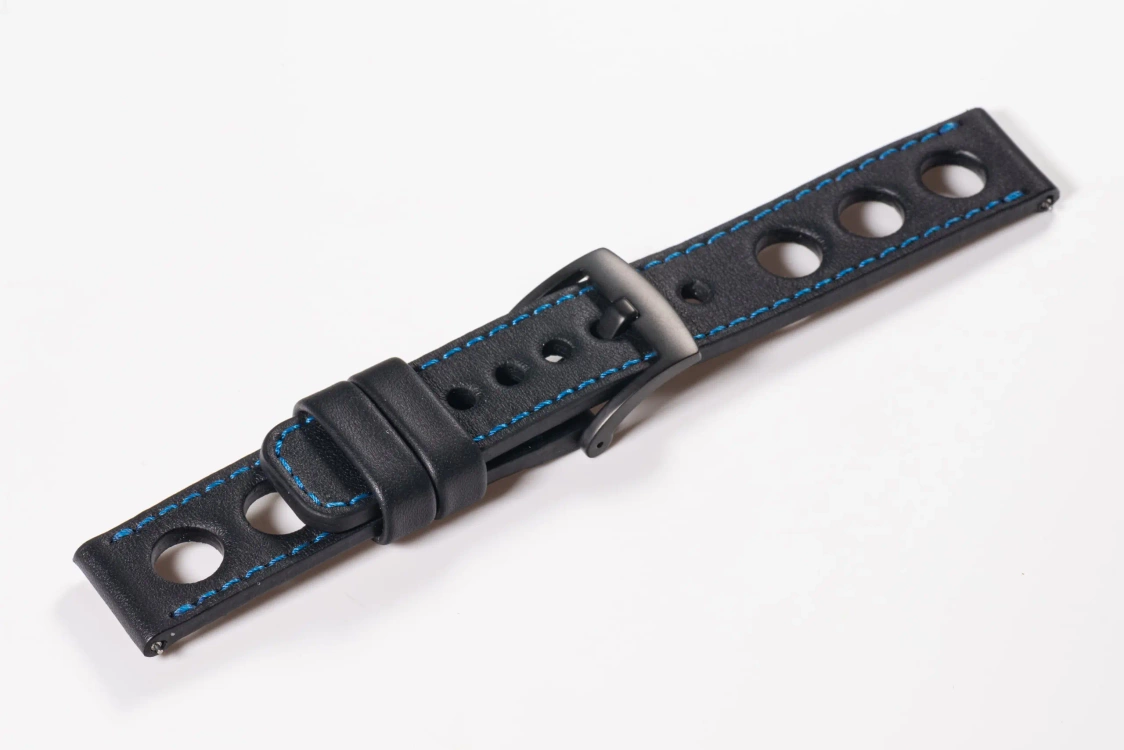 Leather watch strap