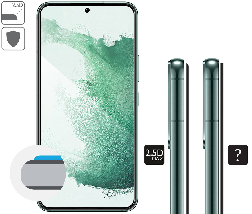 2 Stk. | moVear GLASS mSHIELD 2.5D MAX für Samsung Galaxy S22+ (Plus) (6.6") (Handyhülle freundlich)