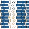 moVear Prestige C1 22mm Blue Leather strap for Apple Watch 10 / 9 / 8 / 7 / 6 / 5 / 4 / SE (42/41/40mm) | Blue stitching [sizes XS-XXL and buckle to choose from]