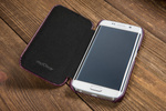 
                    moVear flipSide S+ Leder-Hülle für Samsung Galaxy S6 edge | Vintage Ledercase, Violett