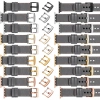 moVear Prestige C1 20mm Grau Lederarmband für Apple Watch 10 / 9 / 8 / 7 / 6 / 5 / 4 / SE (46/45/44mm) & Ultra (49mm) | Grau Nähte [Größen XS-XXL und Schnalle zur Auswahl]