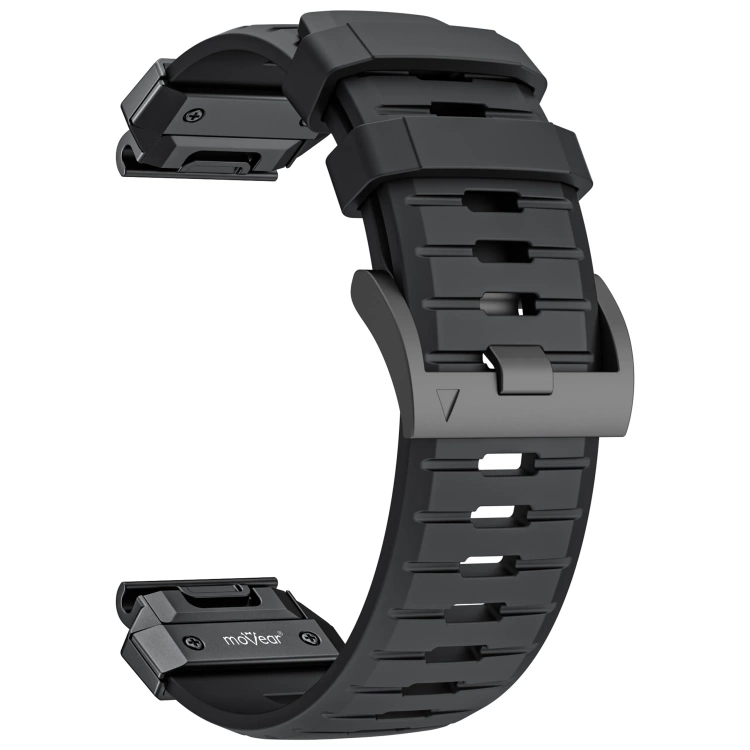 moVear FKM Extreme Armband für Garmin QuickFit 26mm (Fenix / Epix / Quatix / Tactix / Enduro - 51mm) Schwarz