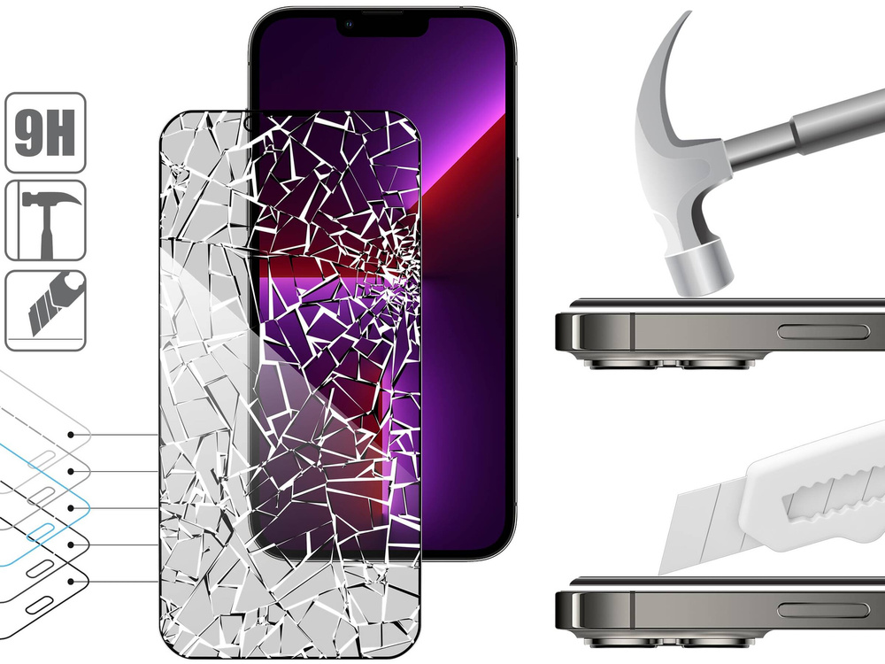 moVear mBOX GLASS mSHIELD 2.5D MAX privacy for Apple iPhone 14 Plus / 13 Pro Max (6.7") (Anti spy, with Applicator)