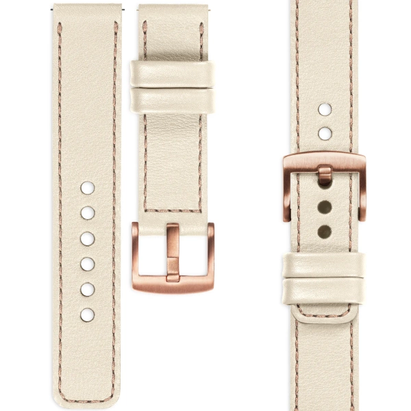 moVear Prestige C1 20mm Nude Leather strap for Huawei Watch GT 3 2 1 / Pro (43/42mm) | Nude stitching [sizes XS-XXL and buckle to choose from]