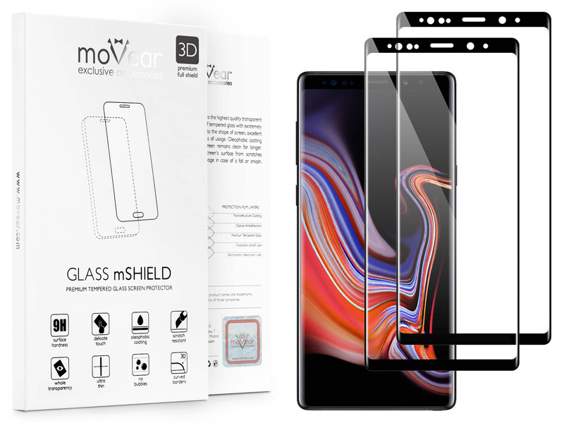 2 Stk. | moVear GLASS mSHIELD 3D für Samsung Galaxy Note 9 (6.3") (Vollbildschutz)