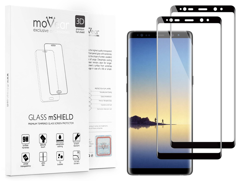 2 pcs. | moVear GLASS mSHIELD 3D for Samsung Galaxy Note 8 (6.3") (full screen protection)