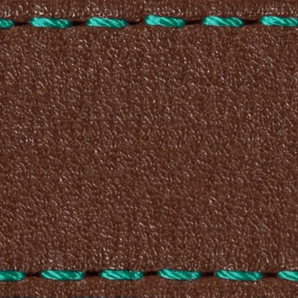 Strap C1 22mm | Dark brown / Turquoise thread | Leather parts without buckle