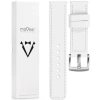 moVear Prestige C1 21mm Uhrenarmband aus Leder | Weiß, Weiß Nähte [Größen XS-XXL und Schnalle zur Auswahl]