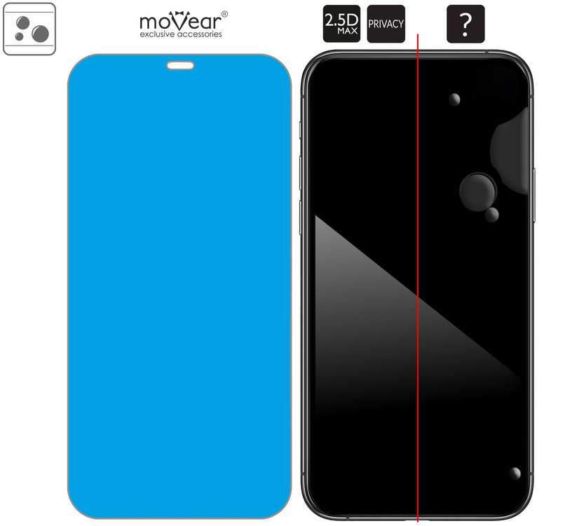 moVear GLASS mSHIELD 2.5D MAX privacy for Apple iPhone 11 Pro Max / Xs Max [ROZMIAR_EKRAN] | (Privatizing, case friendly)