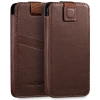 moVear pocketCase C+ Einschubtasche aus Leder für Apple iPhone 17/16/15/14, 13/12/11 Pro, Xs/X | Nappaleder (Dunkelbraun)
