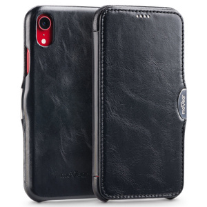 moVear flipSide C Leather case for Apple iPhone Xr (6.1") | Vintage leather (Black)