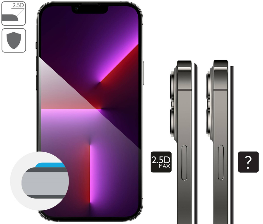 moVear GLASS mSHIELD 2.5D MAX for Apple iPhone 14 Plus / 13 Pro Max (6.7") (case friendly)