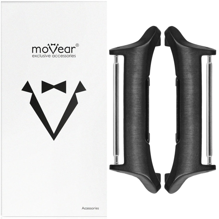 moVear | 24mm Uhrenarmbandadapter für Apple Watch 9/8/7/6/SE/5/4/3/2/1 (45/44/42mm) & Ultra (49mm) | Silber Rostfreier Stahl