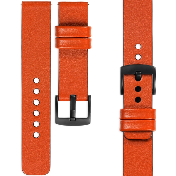 moVear Prestige S1 22mm Lederarmband für Xiaomi Watch S1 / Mi Watch / Amzfit Orange [Schließe nach Wahl]