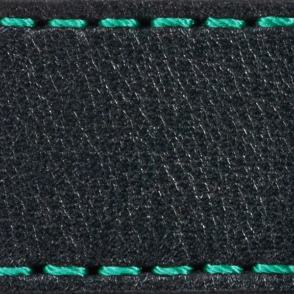 Uhrenarmbandpolster W1 18mm | Schwarz / Türkis Faden