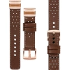 moVear Prestige R2 Leather strap for Garmin QuickFit 20mm (Fenix / Instinct - 43/42/40mm) Dark brown, Dark brown stitching [sizes XS-XXL and buckle to choose from]