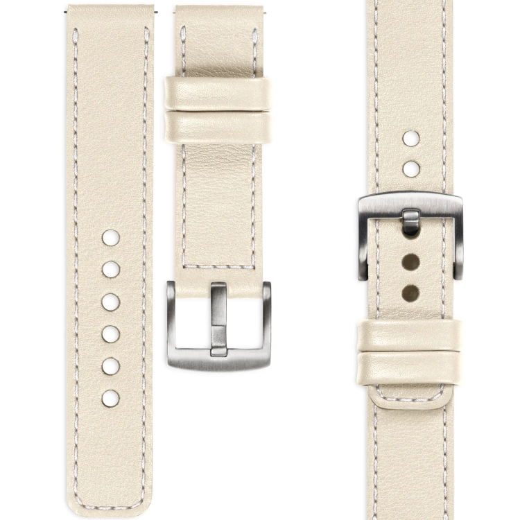 moVear Prestige C1 20mm Nude Leather strap for Huawei Watch GT 3 2 1 / Pro (43/42mm) | Nude stitching [sizes XS-XXL and buckle to choose from]