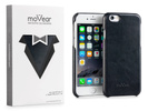moVear backCover S Lederrückseite Cover für Apple iPhone 6 / 6s | Glatte Leder-Hülle, Schwarz