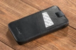 moVear pocketCase C+ Einschubtasche aus Leder für Smartfon rozmiar S (ok 141 x 68 x 8mm) | Nappaleder (Schwarz)