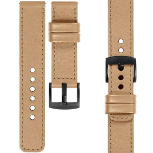 moVear Prestige C1 22mm Cappuccino Leather strap for Samsung Galaxy Watch 3 (45mm) / Watch (46mm) / Gear S3 | Cappuccino stitching [sizes XS-XXL and buckle to choose from]