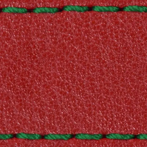 Gurt C1 26mm | Rot / Dunkelgrün Thread | Lederteile ohne Schnalle