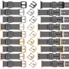 moVear Prestige C1 22mm Grau Lederarmband für Apple Watch 10 / 9 / 8 / 7 / 6 / 5 / 4 / SE (42/41/40mm) | Grau Nähte [Größen XS-XXL und Schnalle zur Auswahl]