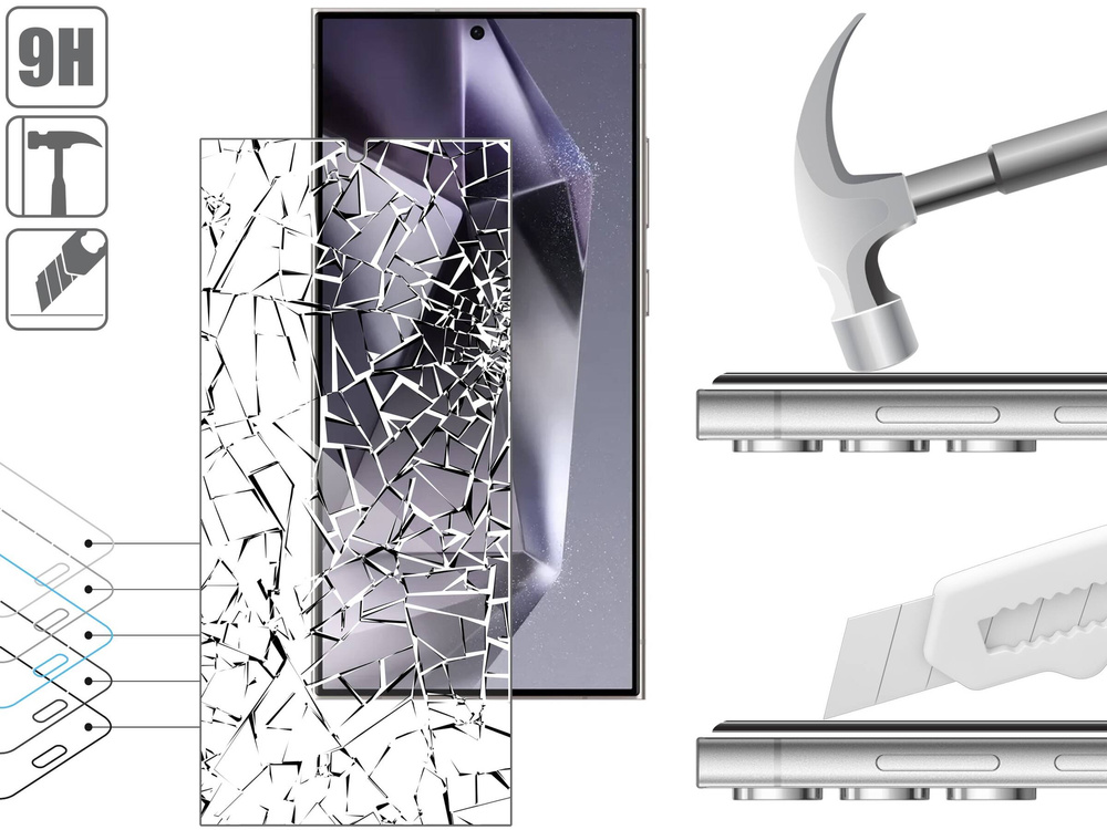 2 Stk. | moVear mBOX GLASS mSHIELD 2.5D für Samsung Galaxy S24 Ultra (6.8") (einfache Installation)