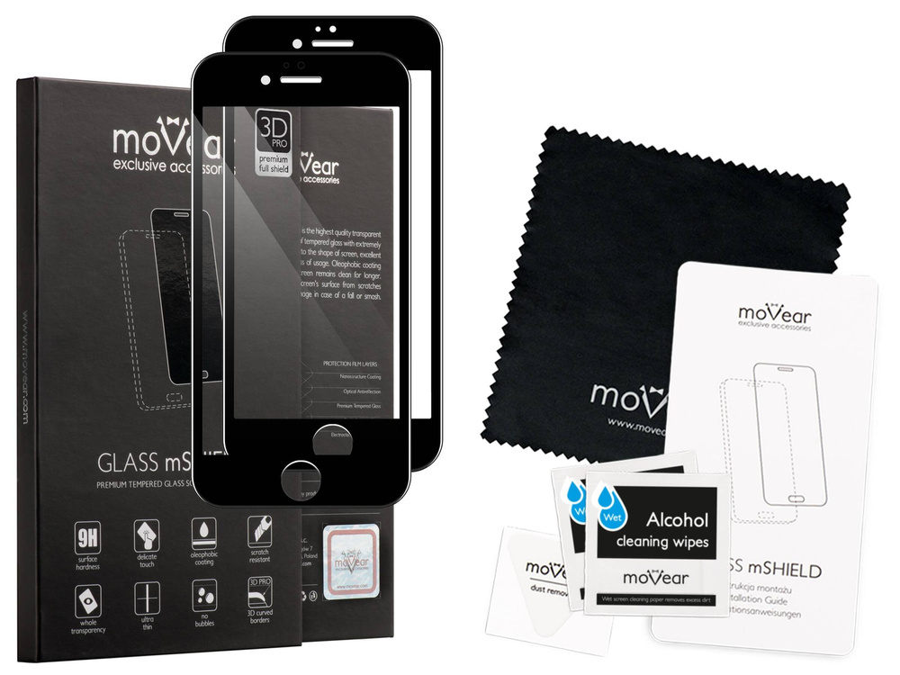 2 pcs. | moVear GLASS mSHIELD 3D PRO for Apple iPhone 6 / 6s (4.7") (full screen protection)