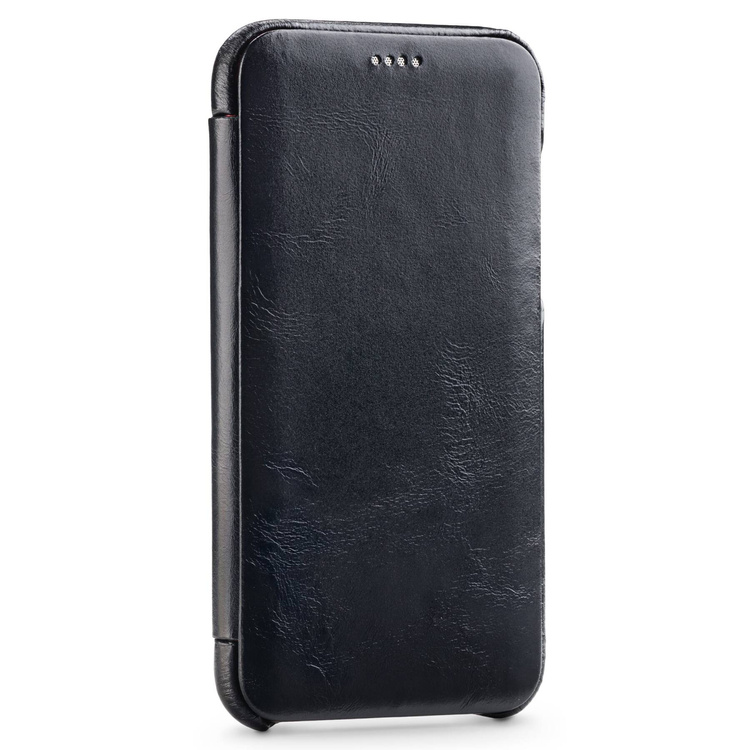 moVear flipSide S Leather slim case for Apple iPhone Xr (6.1") | Vintage Leather (Black)