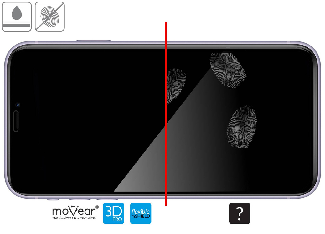 2 Stk. | moVear flexible mSHIELD 3D PRO für Apple iPhone 11 Pro Max / Xs MAX (6.5"). Gepanzertes Hybridglas.