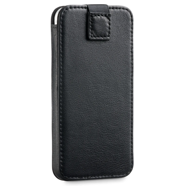 moVear pocketCase C+ Slide in leather Bag Pouch for Samsung rozmiar M (ok 148 x 71 x 8mm) | Nappa leather (Black)