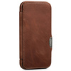 moVear flipSide 4C Leather case for Apple iPhone 15 (6,1") | Natural oiled leather (Dark brown)